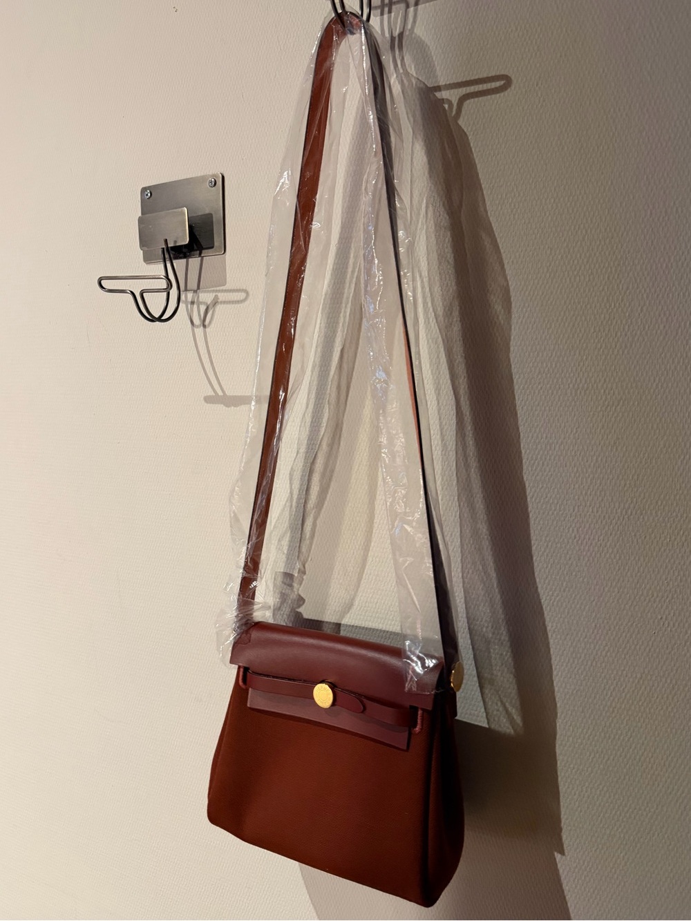 Hermes Mini Herbag” BrandNew”Women’s Top-Handle Bag in Rust Brown - Picture 3 of 5
